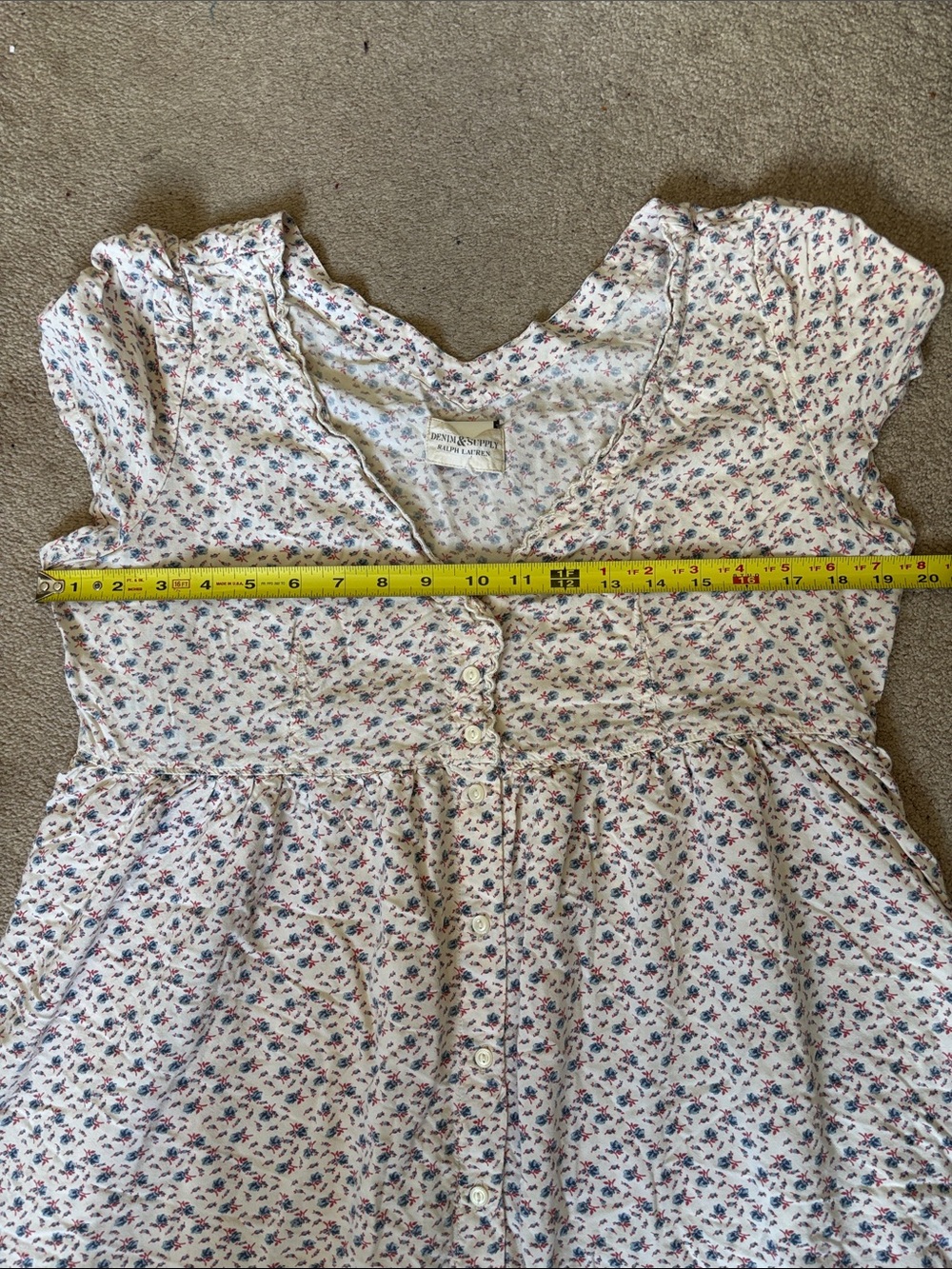 Denim & Supply Ralph Lauren Floral Babydoll Mini Dress Size M Cottagecore Flowy - Picture 6 of 9